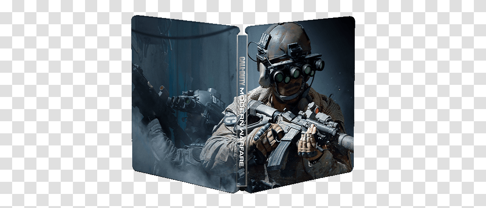 Cod Steelbook Call Of Duty Modern Warfare Steelbook, Helmet, Gun, Weapon Transparent Png