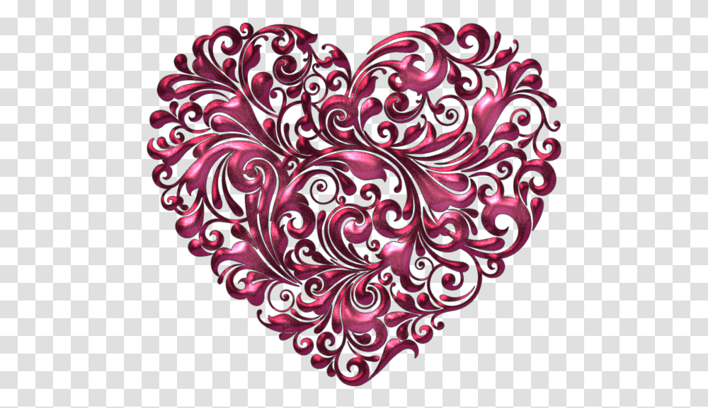 Coeur Clip Art Fancy Red Hearts, Floral Design, Pattern, Fractal Transparent Png