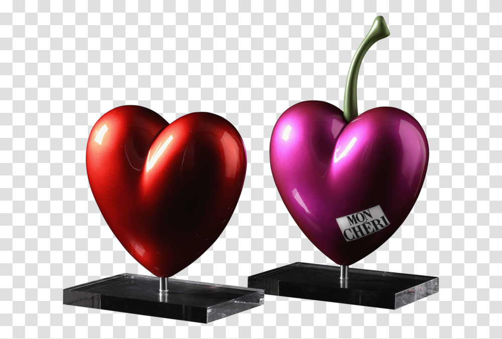 Coeur Rouge Candy By Arson 2020 Sculpture Resin Plastic Singulart Lovely, Heart, Plant, Cherry, Fruit Transparent Png