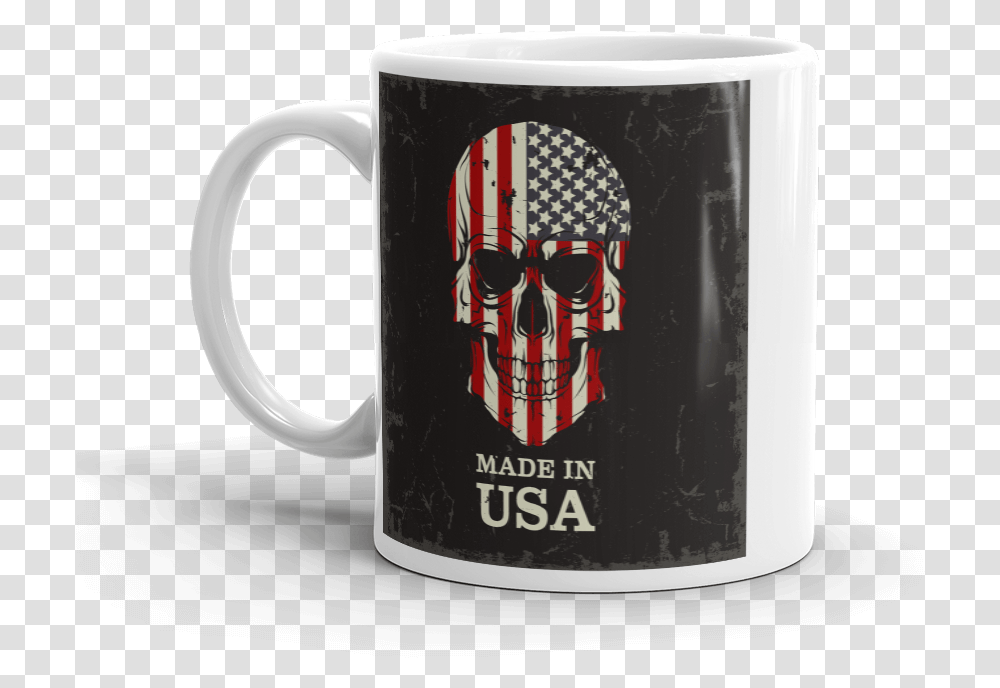 Coffe Mug Made In Usa Skull, Coffee Cup, Beer, Alcohol, Beverage Transparent Png