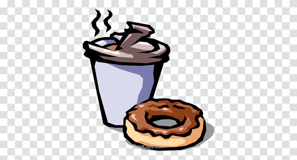 Coffee And Chocolate Donut Royalty Free Vector Clip Art, Trash Can, Tin, Sweets, Food Transparent Png