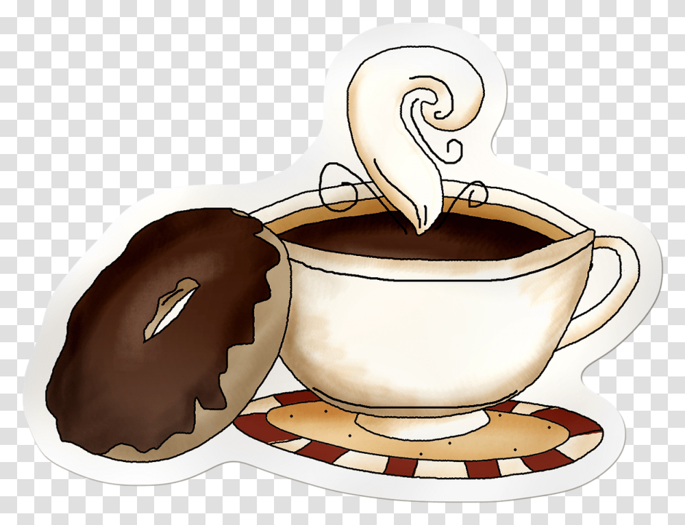 Coffee And Donuts Quotes, Coffee Cup, Pottery, Saucer, Dessert Transparent Png