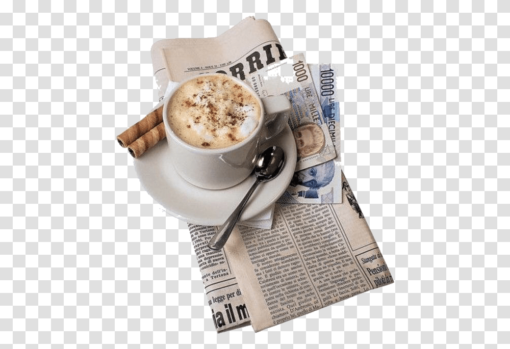Coffee And Newspaper, Latte, Coffee Cup, Beverage, Drink Transparent Png