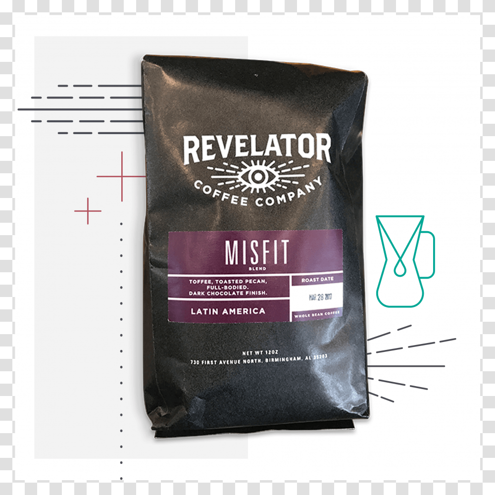 Coffee Bag Design For Revelator Coffee In Nashville Paper Bag, Bottle, Label Transparent Png