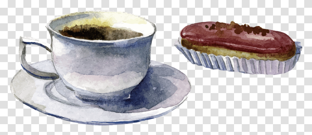 Coffee Bean Espresso Cafe Coffee Cup Coffee Cup Watercolor, Pottery, Saucer, Wedding Cake, Dessert Transparent Png