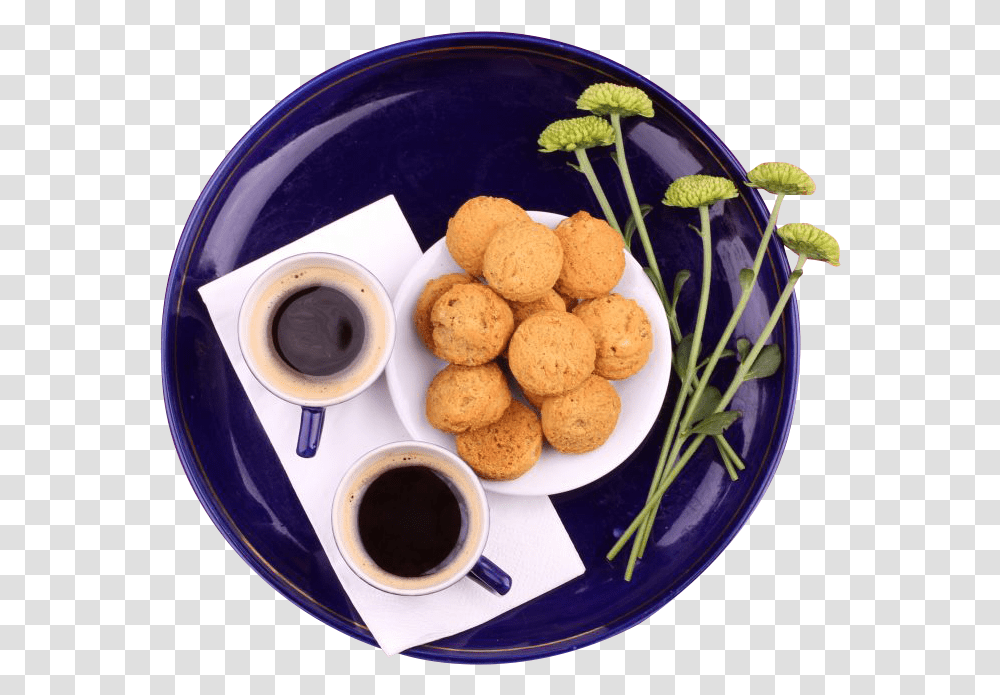 Coffee Biscuits Blue Tray Coffee, Dish, Meal, Food, Sweets Transparent Png