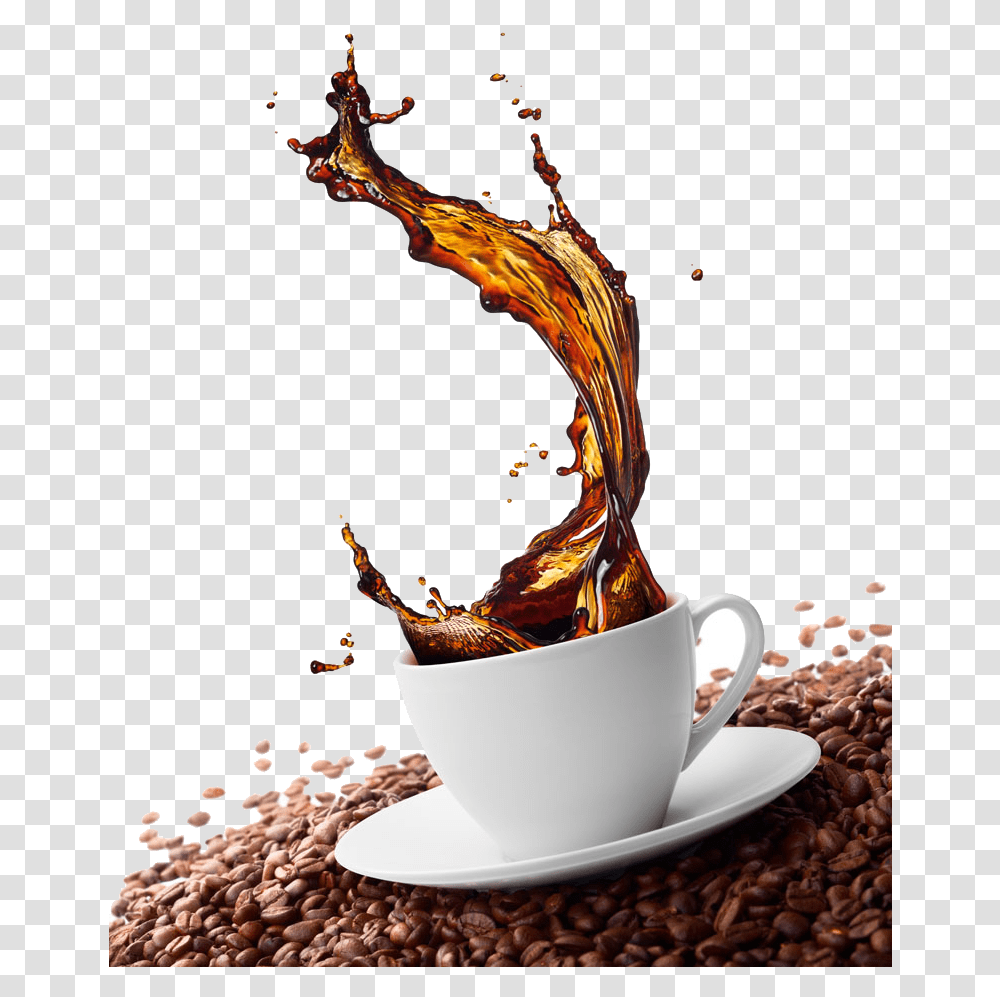 Coffee Cappuccino Effect Bean Splash Green Cafe Clipart Coffee Splash Background, Coffee Cup, Pottery, Beverage, Drink Transparent Png