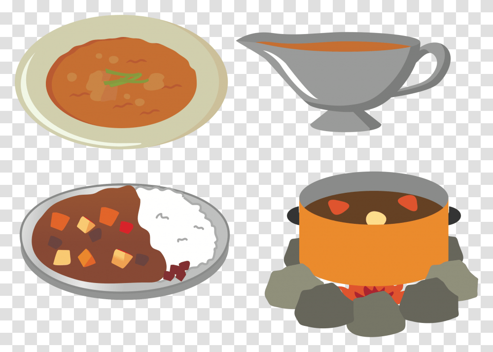 Coffee Cartoon Curry Rice Food Clipart, Meal, Bowl, Dish, Lunch Transparent Png