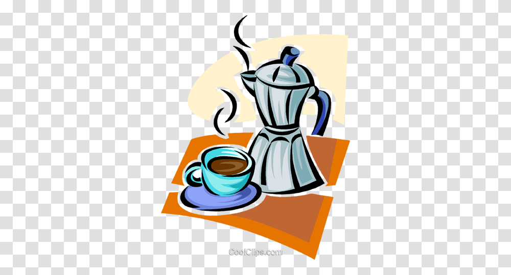 Coffee Cup And Coffee Maker Royalty Free Vector Clip Art, Espresso, Beverage, Drink, Pottery Transparent Png