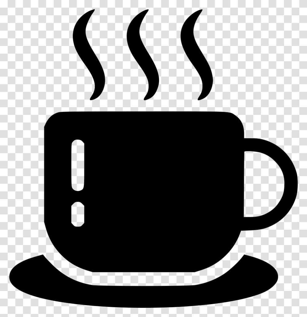 Coffee Cup Hot Black Coffee Mug Cartoon, Stencil, Pottery, Espresso, Beverage Transparent Png