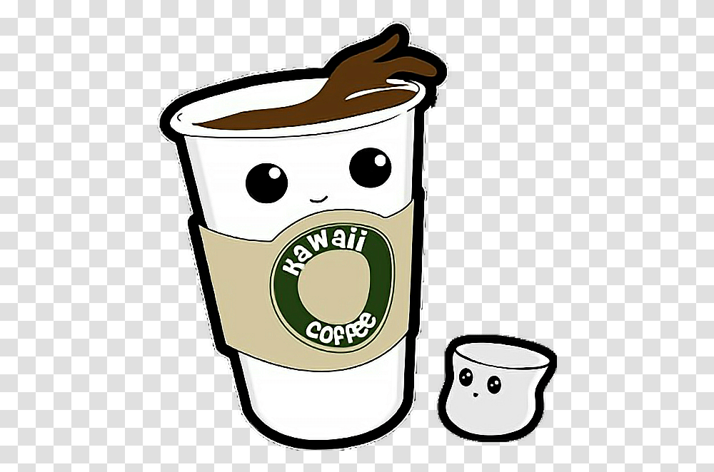 Coffee Cup Marshmallow Drink Kawaii Freetoedit Kawaii Coffee, Dessert, Food, Cream, Creme Transparent Png