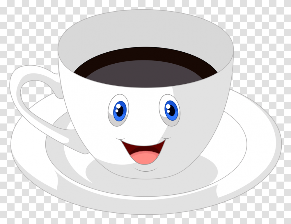Coffee Cup Smiley Clipart, Saucer, Pottery, Tape, Beverage Transparent Png