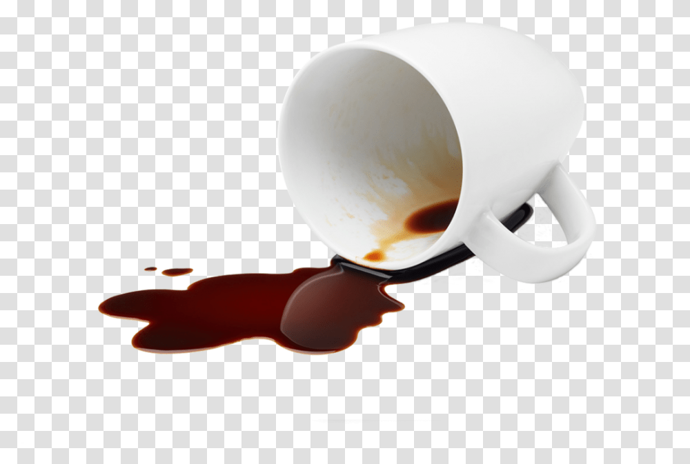 Coffee Cup Spilled, Spoon, Cutlery, Pottery, Saucer Transparent Png