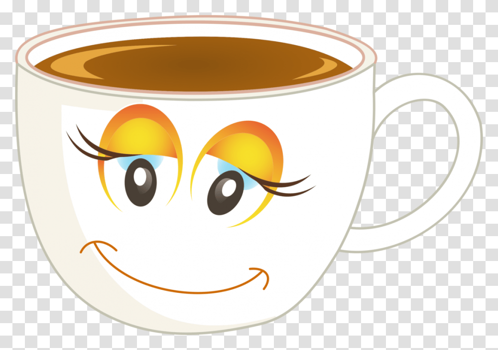 Coffee Cup Tea Smiley Emoticon, Bowl, Beverage, Drink, Latte Transparent Png