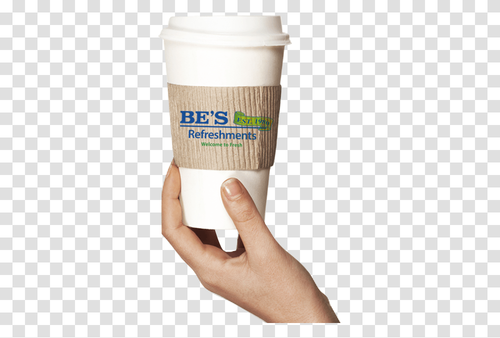 Coffee Cup With Sleeve, Person, Human, Hand, Nail Transparent Png
