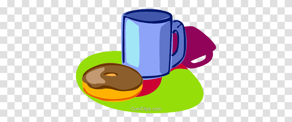 Coffee Donut Royalty Free Vector Clip Art Illustration, Coffee Cup, Pottery Transparent Png