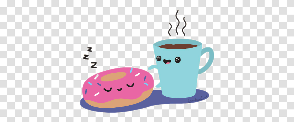Coffee Doughnut Kawaii Morning Gif, Coffee Cup, Beverage, Drink, Food Transparent Png