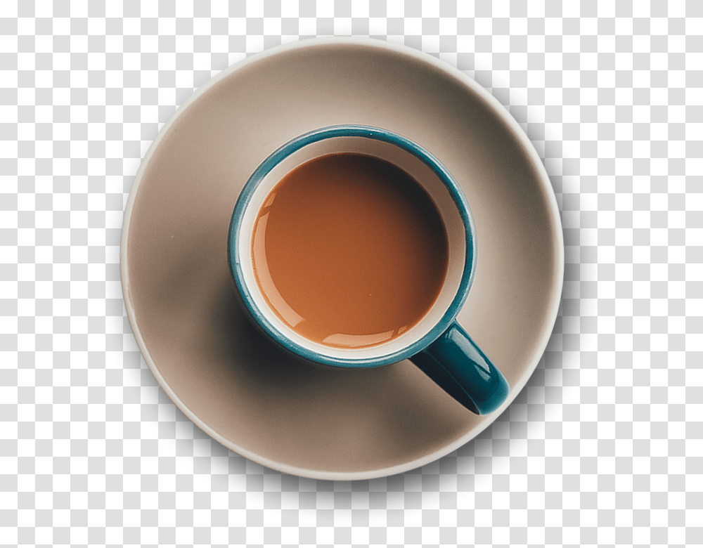 Coffee From Top, Saucer, Pottery, Coffee Cup, Tape Transparent Png