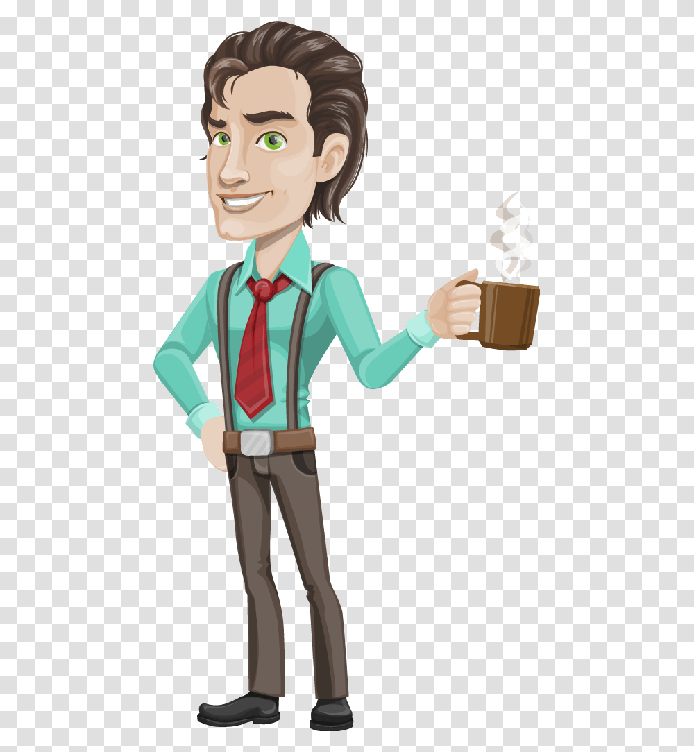 Coffee Illustration, Person, Elf, Cleaning, Performer Transparent Png