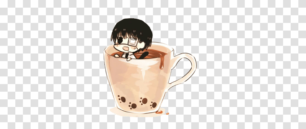 Coffee Kaneki Chibi Anime Drinking Coffee, Coffee Cup, Latte, Beverage, Wedding Cake Transparent Png