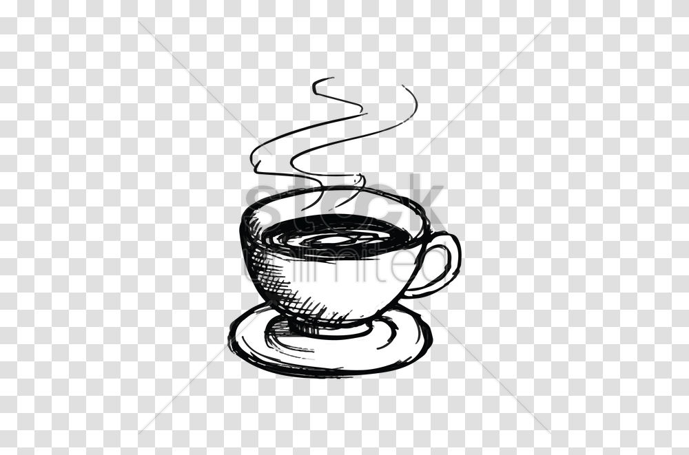 Coffee Line Drawing Free Download Cup Of Tea Drawing Easy, Coffee Cup, Pottery, Saucer, Espresso Transparent Png