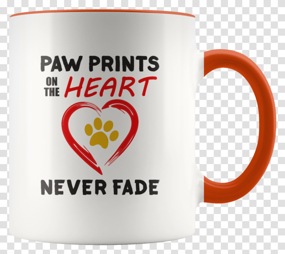 Coffee Mug Paw Prints On The Heart Never Fade Beer Stein, Coffee Cup, Soil Transparent Png
