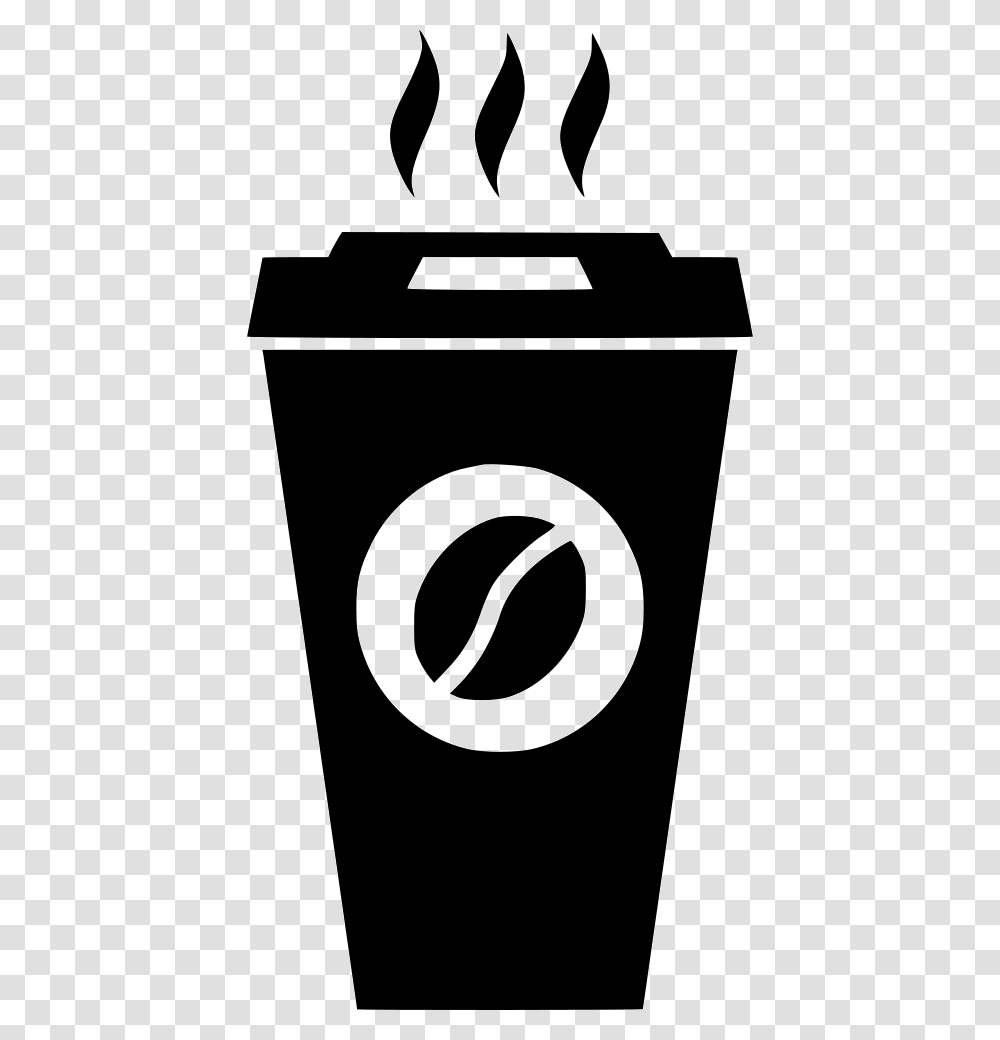 Coffee Paper Cup Hot Coffee And Donuts Icon, Tin, Can, Trash Can, Stencil Transparent Png