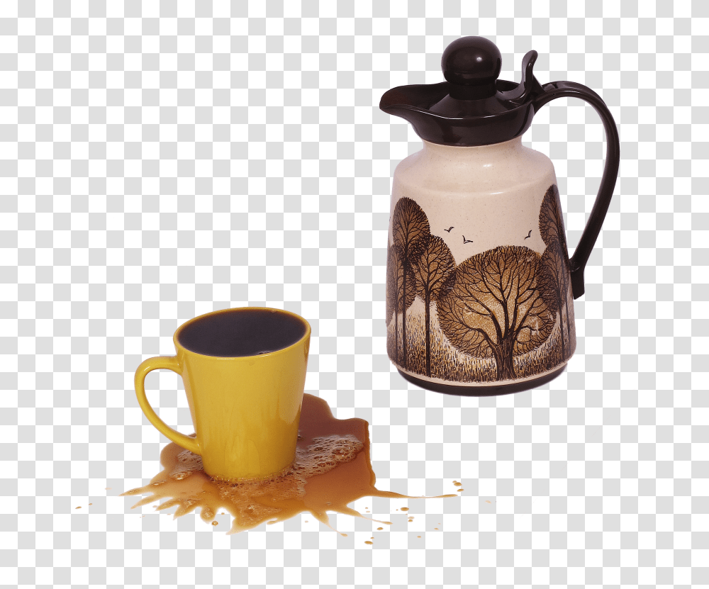 Coffee Stain Overflowing Coffee Cup, Jug, Pottery, Saucer, Stein Transparent Png