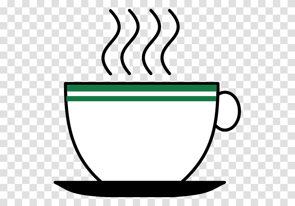 Coffee Steam Outline Clipart, Coffee Cup, Pottery, Saucer Transparent Png