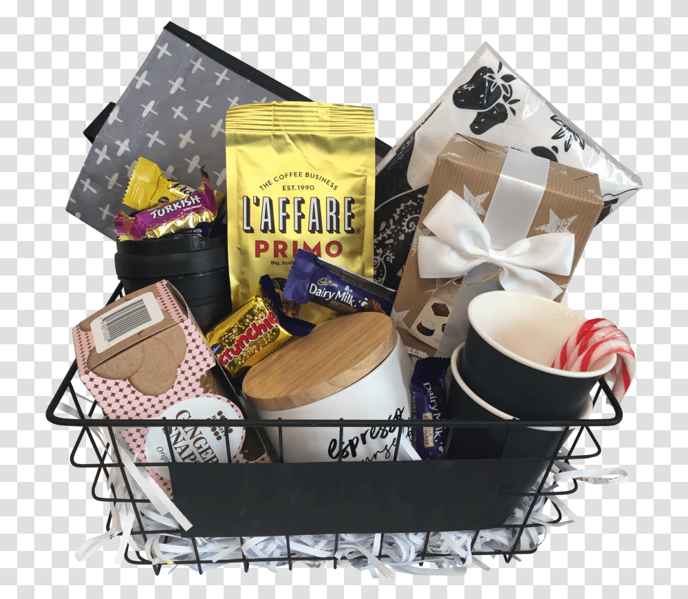 Coffee Theme Gift Basket Tattly, Sweets, Food, Confectionery, Dessert Transparent Png