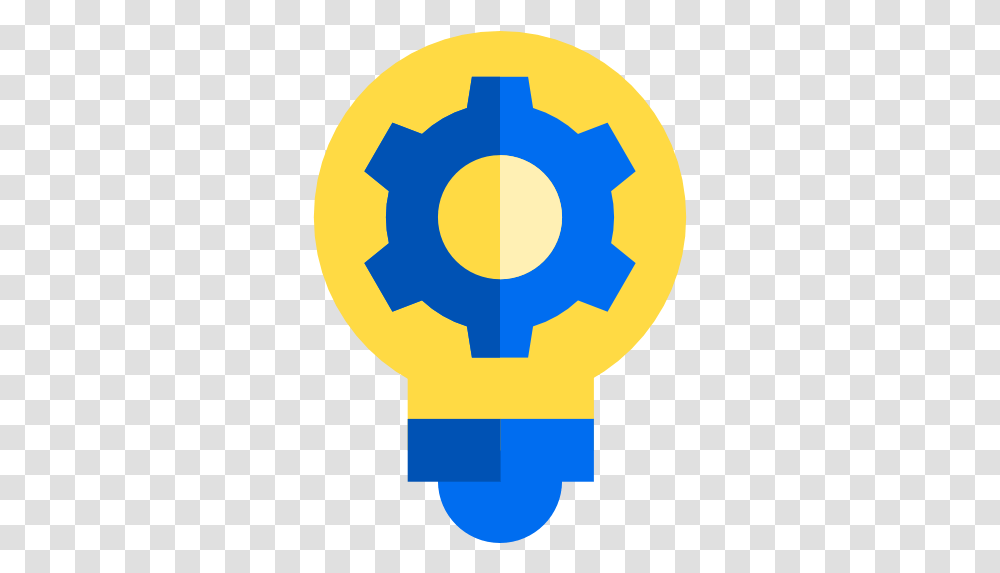 Cogwheel Tools And Utensils Settings Bulb Light Gear, Lightbulb, Aircraft, Vehicle, Transportation Transparent Png