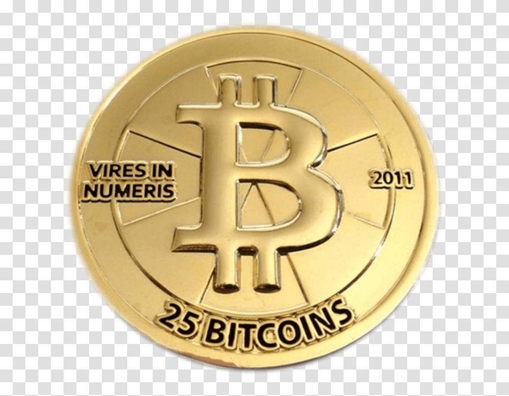 Coin 25 Bitcoin, Gold, Money, Clock Tower, Architecture Transparent Png