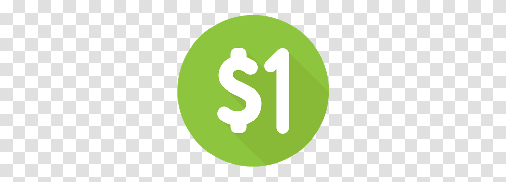 Coin Clipart One Dollar, Number, Tennis Ball Transparent Png