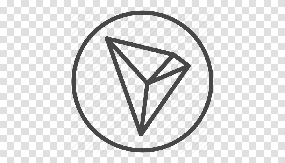 Coin Cryptocurrency Currency Digital Tron Trx Icon, Triangle, Sticker, Label Transparent Png