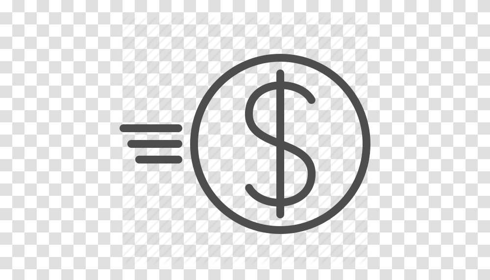 Coin Dollar Fast Finance Payment Speed Lines Transaction Icon, Alphabet, Clock Tower Transparent Png