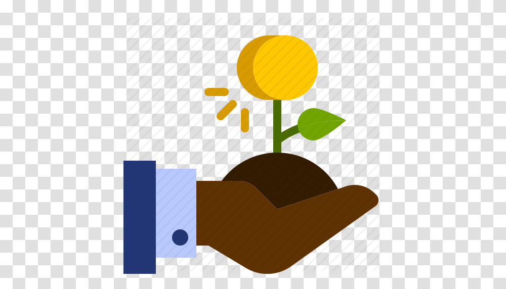 Coin Dollar Finance Hand Money Plant Tree Icon, Flower, Blossom, Food Transparent Png