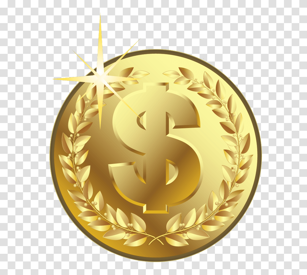 Coin, Gold, Birthday Cake, Dessert, Food Transparent Png