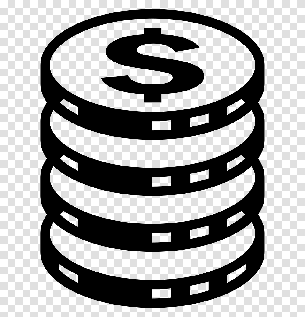 Coin Money In Stack Icon Free Download, Spiral, Coil, Bowl, Tire Transparent Png