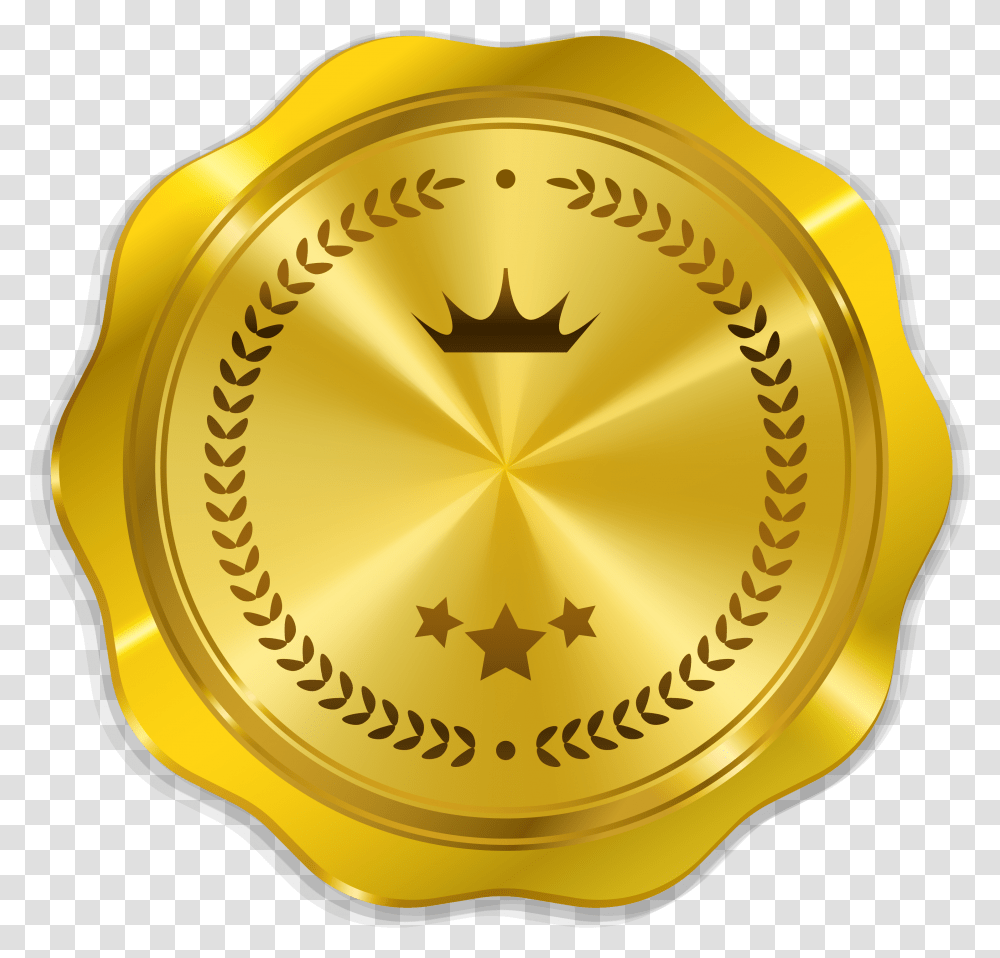 Coin Pile Medallion Gold Medal Clip Art, Logo, Trademark, Badge Transparent Png