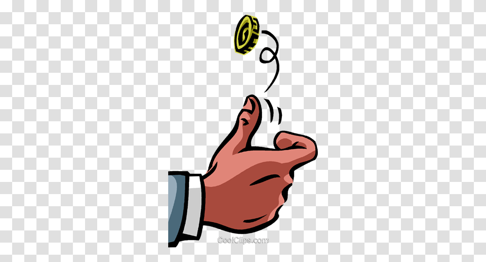 Coin Toss Royalty Free Vector Clip Art Illustration, Hand, Finger, Bird Transparent Png