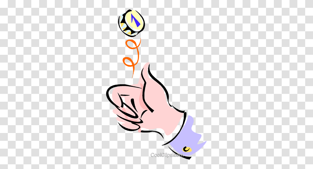 Coin Toss Royalty Free Vector Clip Art Illustration, Hand, Thumbs Up, Finger, Bird Transparent Png