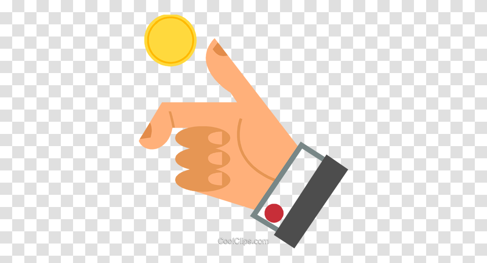 Coin Toss Royalty Free Vector Clip Art Illustration, Hand, Thumbs Up, Finger Transparent Png
