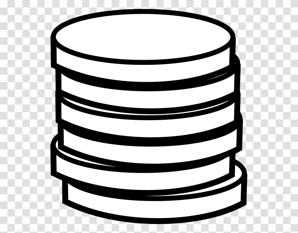 Coins Chips Pile Blank Coins Clipart Black And White, Tin, Cylinder, Can, Wedding Cake Transparent Png