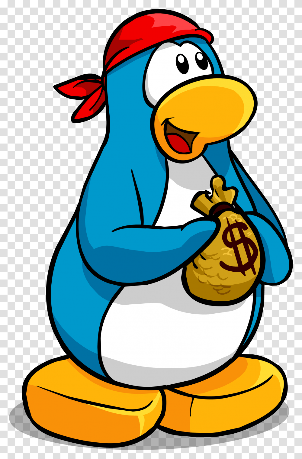 Coins Clipart Pirate Club Penguin Pirate Bandana, Bird, Animal, Mascot Transparent Png