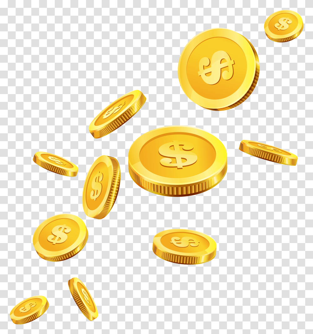 Coins Gold Clip Art Gold Coins Clipart, Food, Plant, Money, Treasure Transparent Png