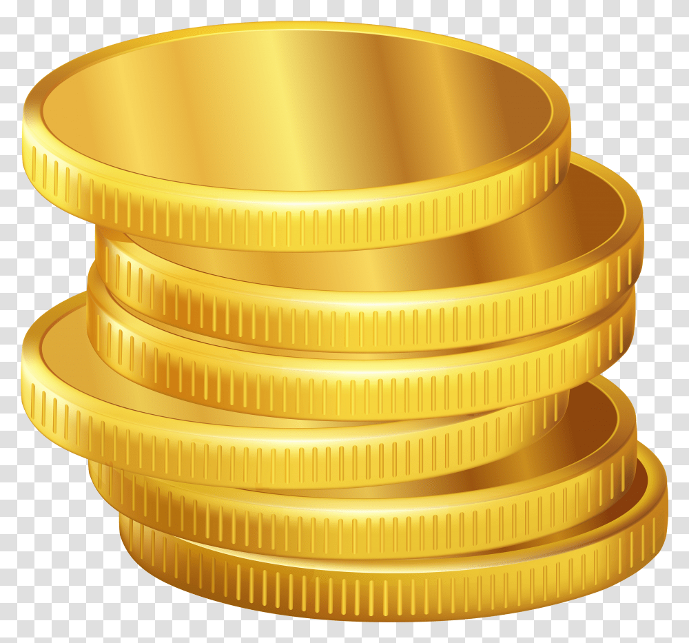 Coins, Gold, Wedding Cake, Dessert, Food Transparent Png