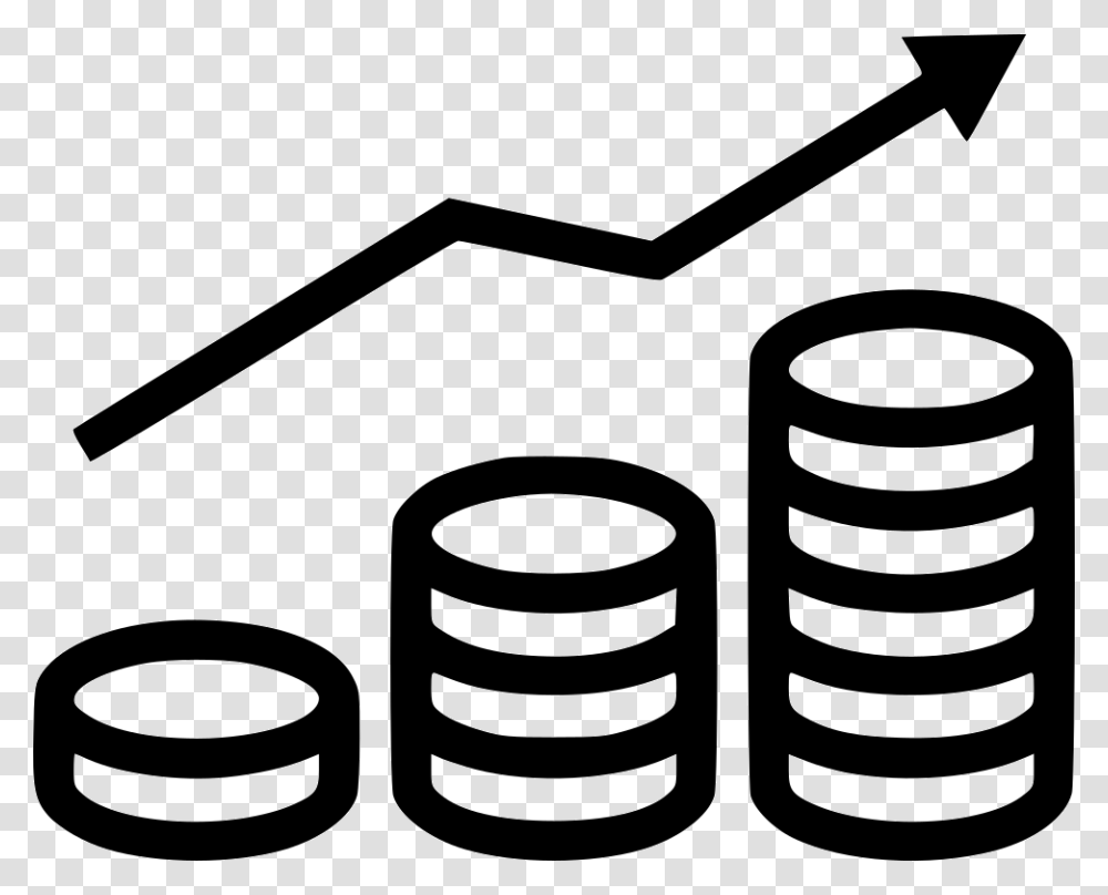 Coins Graph Coins Clipart Black And White, Spiral, Coil, Suspension, Cylinder Transparent Png