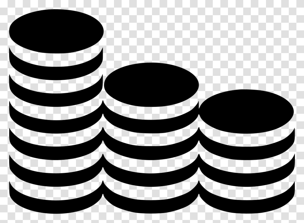 Coins Stack Coin Stack Icon, Rug, Spiral, Stencil, White Transparent Png