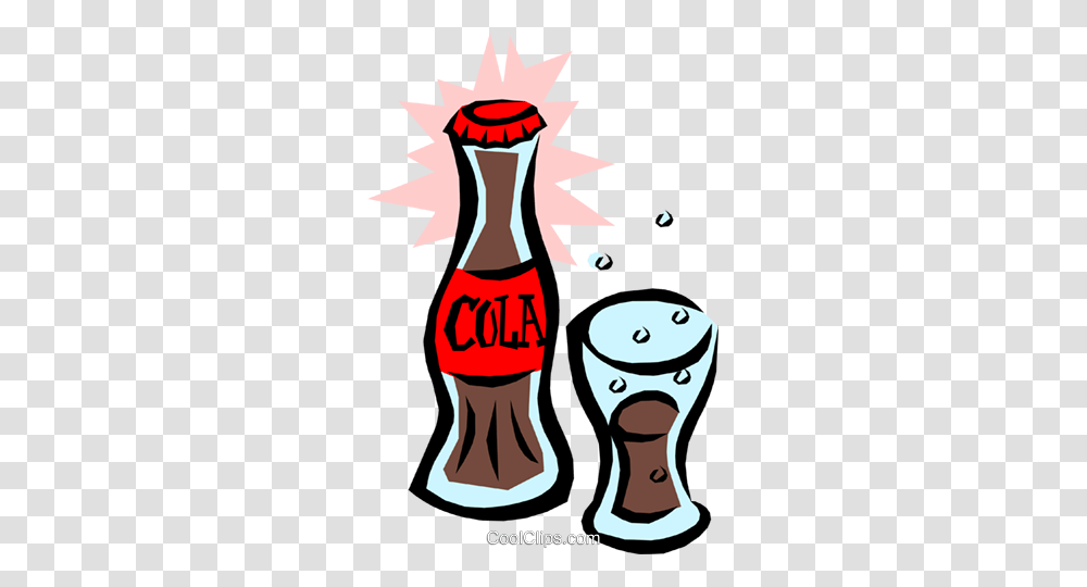 Cola Bottle With Glass Royalty Free Vector Clip Art Illustration, Beverage, Drink, Poster, Advertisement Transparent Png