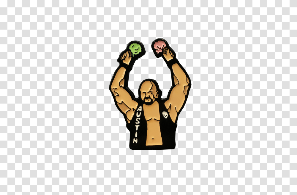 Cold Stone Steve Austin Pin Shittty Stufff, Costume, Person, Hand, Long Sleeve Transparent Png